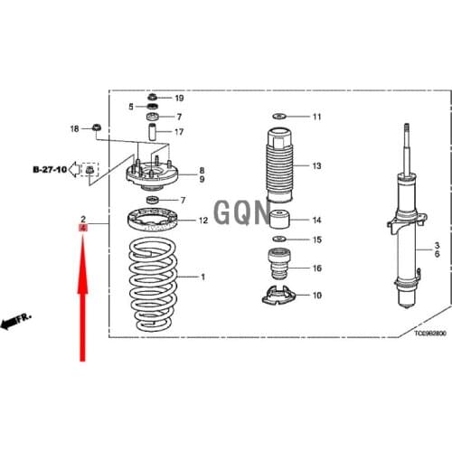 Front shock absorber assembly (left) 2009-Hon daA CCO RD Nitrogen damper central shock absorber for electric vehicles