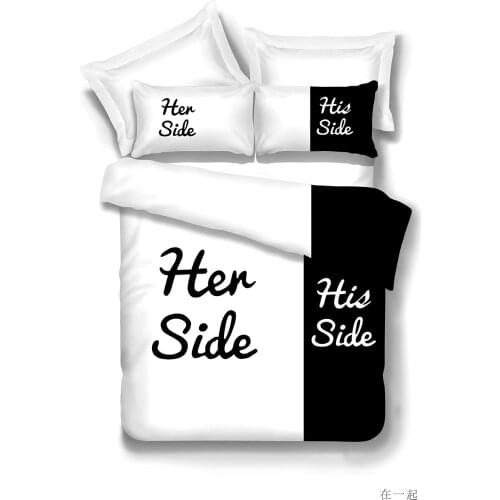 Duvet cover Four-piece polyester-cotton bed linen, home textile bed, 3D couple quilt, four-piece suit queen bedding set