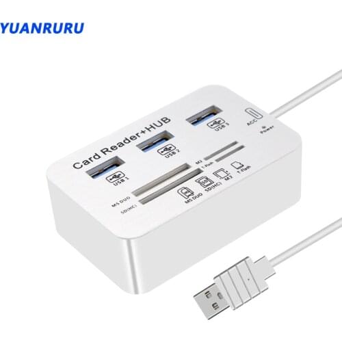 Hub USB 3.0 Splitter USB Hub 2.0 Multi 7 Port With USB Card Reader MS/M2/SD/MMC/TF All In One For PC Computer Accessories