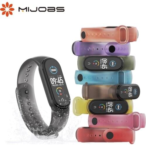 For Mi Band 5 Strap Opaska Pasek Bracelet Translucent Wristands for Xiaomi Correa Smart Band 5 Silicone Pulseira Xiami Miband 5