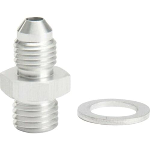 Silver M12x1.5 To AN-4 Oil Feed Adapter Kit 1.5mm Restrictor For VOLVO Turbo