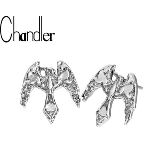 Chandler Phoenix Earring Raven Norse Vikings Odins Raven Jewelry Unisex Black Unisex Bird Baron Stud Earrings For Men