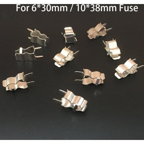 6*30mm 6x30mm 10*38mm 10x38mm Glass Tube Electronic Plug In Nickel Plated Copper Insurance Header Fuse Holder Clip Clamp