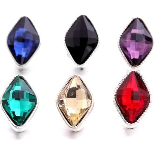 Rhinestone Mini Buttons Charms 12mm Metal Snap Button for snap jewelry XH6007