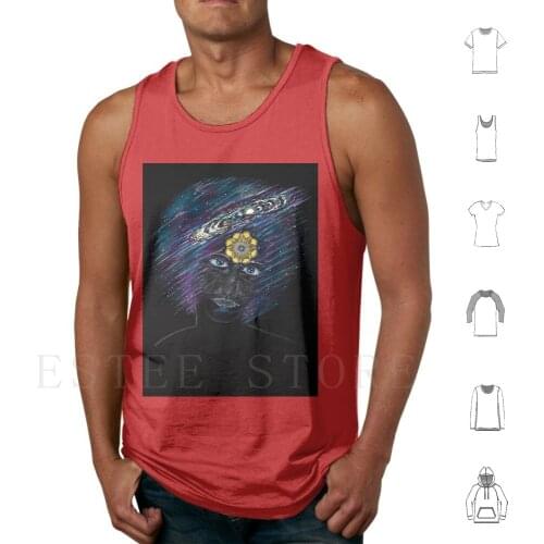 Universe Tank Tops Vest Cosmos Mandala Man Men Gold Laurence