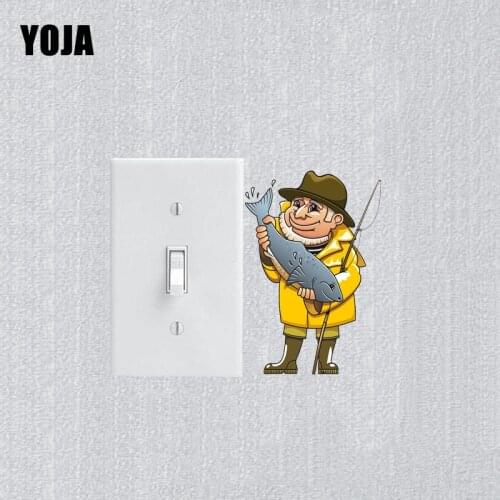 YOJA Funny Go Fish PVC Bedroom Light Switch Sticker Wall Decal Decor Graphical 11SS0020