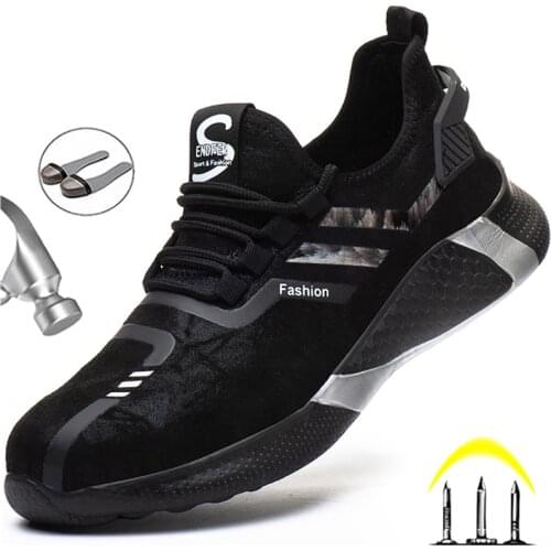 Safety Shoes Men Puncture-Proof Work Shoes Indestructible Work Sneakers Steel Toe Shoes Lightweight Men Safety Boots Footwear