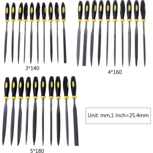 10 Pcs Needle File Set For Jeweler Wood Carving Craft Metal Glass Stone 3 Sizes