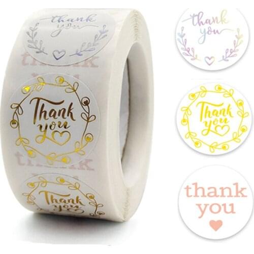 100-500pcs Round Business Label Stickers Paper White Thank You Stickers For Baking Packaging Seal Labels Stationery Stickers