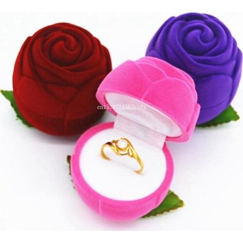100pcs Rose Wedding Boxes Earring Ring Pendant Jewelry Display Box Carrying Cases Party Wedding Gift Boxes