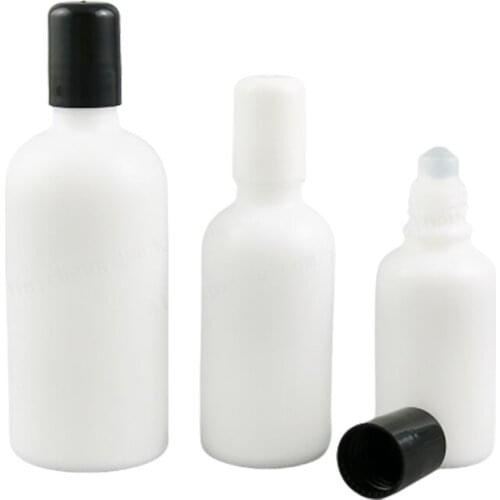 200 x Refillable 30ml 50ml 100ml Natural White Roll on Perfume Glass Bottle 1OZ White Roll-on Glass Cosmetic Container