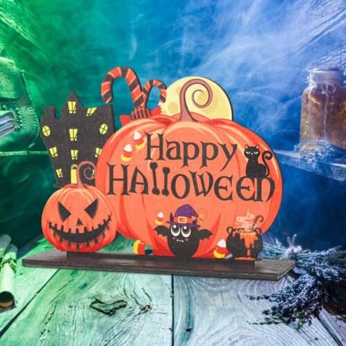 2021 Halloween Wooden Ornaments Pumpkin Ghost Trick Or Treat Halloween Party Decoration For Home Door Hanging Signs
