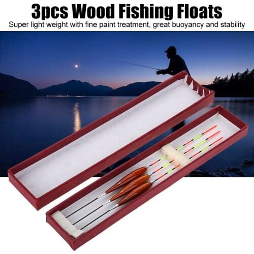 3pcs Durable Wooden Fish Float Fishing Charms Stem Bobbers Set Floats Tackle Tools For Fishing Tanker Fishing Accessories