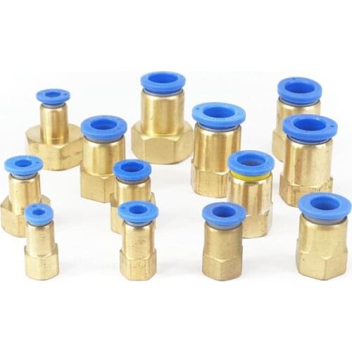 5pcs 1/8" 1/4" 3/8" 1/2" BSP Female to Fit Tube O/D 4/6/8/10/12mm Pneumatic Push In Connector Union Quick Release Air Fitting