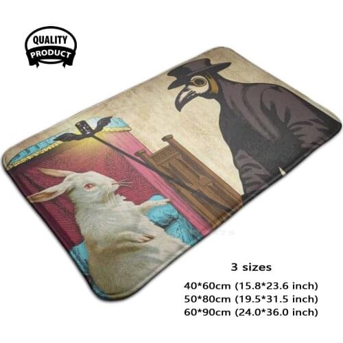 White Rabbit And The Plague Comfortable Door Mat Rug Carpet Foot Pad Easter Vintage Easter Bunny Vintage Easter Plague Creepy