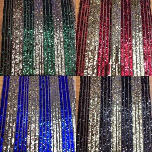 5Yards Glitzy Embroidery Sequin Fabric Material Spark Vertical Stripe Fabric For Clothing Making Party Events Table Covers Decor