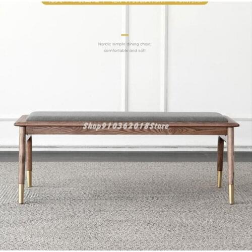 Imported Ash Wood Light Luxury Solid Wood Bench Dining Table Upholstery Dining Table Bench Bench Bedroom Bed Tail Bench