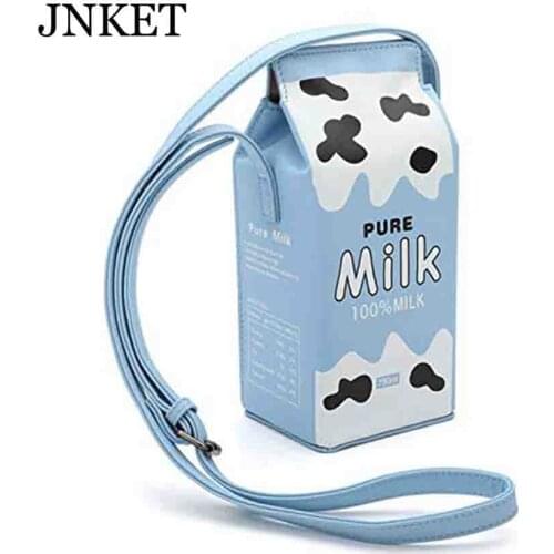 JNKET Milk Box Shoulder Bag PU Leather Cellphone Bag Small Crossbody Bags for Women