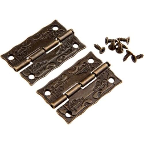 Hot 1000pcs/lot Cabinet Door Hinge Door Hinges For DIY Box Furniture Hinges With Screws 4 Holes Bag Accessory Bronze Tone