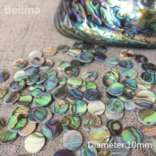 1lot(50pcs)Diameter 10mm New Zealand abalone shell sheet for musical instrument accessories and DIY crafts decoration materials