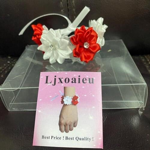 Ljxoaieu Wrist Corsage Wedding Wrist Corsage for Bridesmaid Bracelet Hand Flower Silk Rose Party Wedding Accessories SW0678