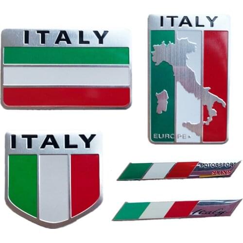 Metal Italy Flag Emblem Badge Car Styling Sticker Decal for Ferrari Maserati Lamborghini Alfa Romeo Fiat Chevrolet Honda