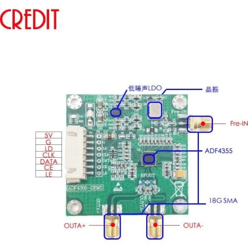 ADF4355 module ultra-wideband phase-locked loop frequency source 54M-6.8G low noise LDO