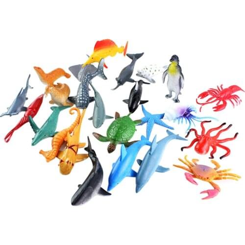 24PCS/set Simulation Ocean Animals Model Set Realistic Sea Creature Sea Marine Animal Figures Educational Toys For Children Kids