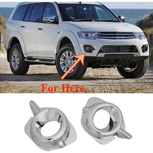 NEW-Car Front Fog Lamp Cover Trim Light Protector for Mitsubishi Pajero Sport 2014 2015 2016 Accessories
