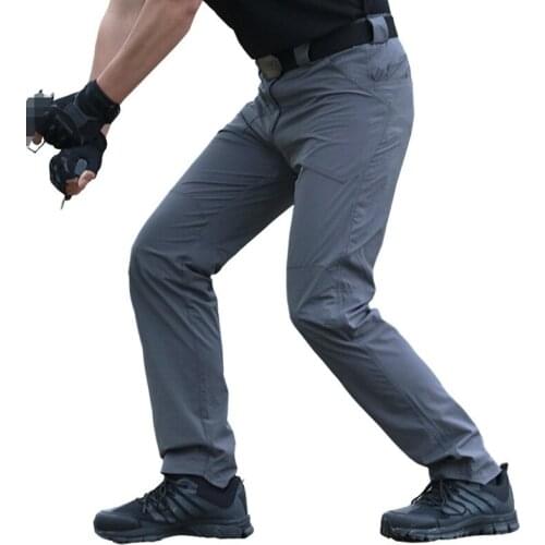 Outdoor Tactical Pants Stretch Multi Pocket Quick Dry Trouser Men Summer Military Training Hiking Waterproof Breathable Overalls