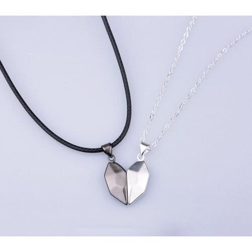 2Pcs/set Couple Necklaces Charm Pendant Necklace Jewelry Men and Women Lover Day Gift Accessories Clavicle Chain Pendants