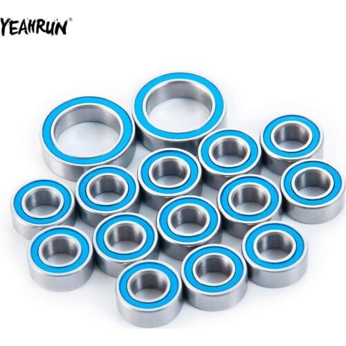 YEAHRUN 15pcs Complete Ball Bearing Rubber Sealed Bearings Kit Chrome Steel For ECX 1/10 2wd Amp Ruckus Circuit Torment RC Car