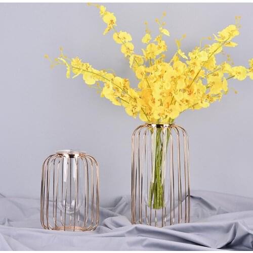 Nordic Iron Vase Lantern Shape Flower Holder Table Ornament Home Wedding Decor