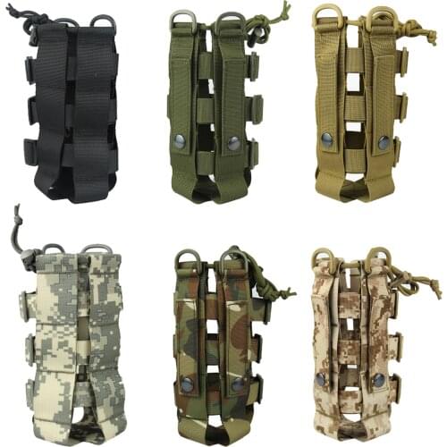 Sports Water Bottles Pouch Bag Tactical Drawstring Molle Water Bottle Holder