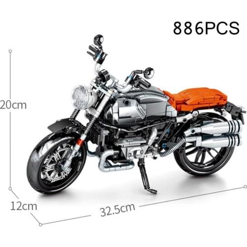 Technical motorcycle building block germany brand motor bm vehicle R nine-T model steam assembly brick toy collection for gift