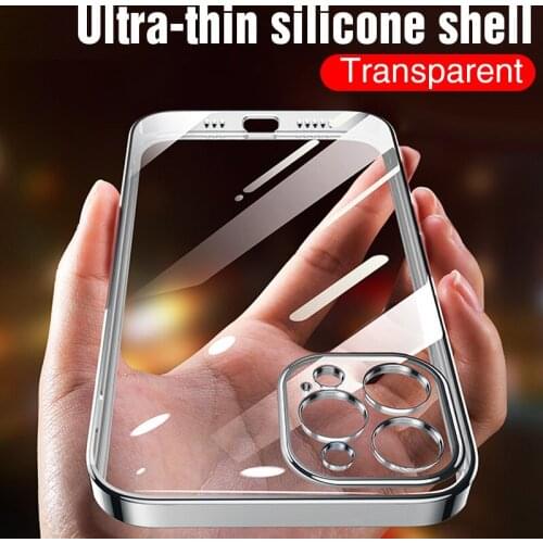 Ultra Thin Clear Soft Case for iphone 12 mini 12 Pro Max Camera Lens Protection Silicone Cover for iphone 11 Pro XR Xs Max 7 8