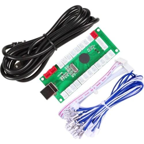 Zero Delay USB Encoder to PC Games Controller For Arcade Joystick Mame Jamma Parts Used 5Pin Joystick + Happ Type Push Buttons