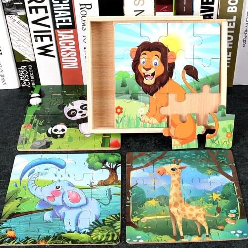 New 12/16/20/24 four-in-one wooden puzzle set children educational toys early childhood intelligence development gift P122