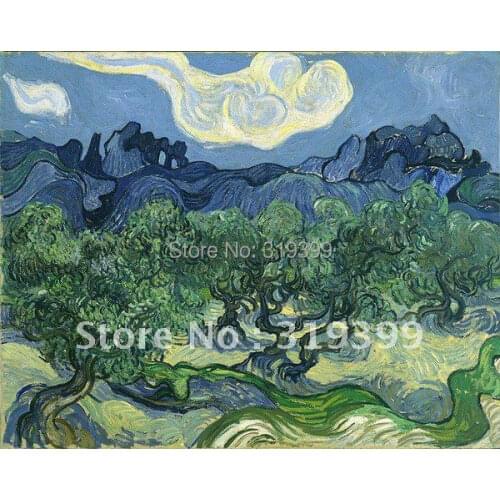 Vincent Van Gogh Oil Painting reproduction on linen canvas,The Olive Tree ,100% handmade,Free DHL Shipping,Museum quality