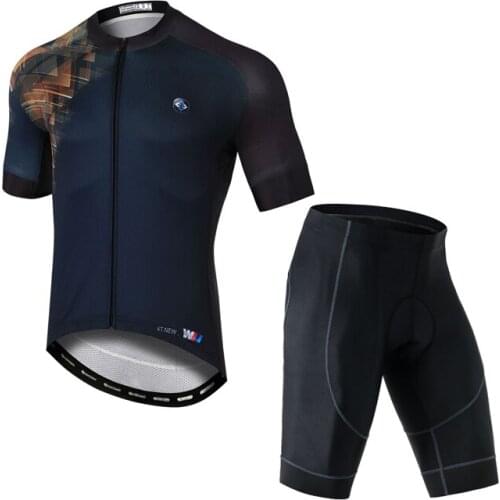 YOCENE Men Unique Printing Soft Bike Clothing Triathlon Shorts Sleeve Wear Summer Motorbike Sports Setrts Set