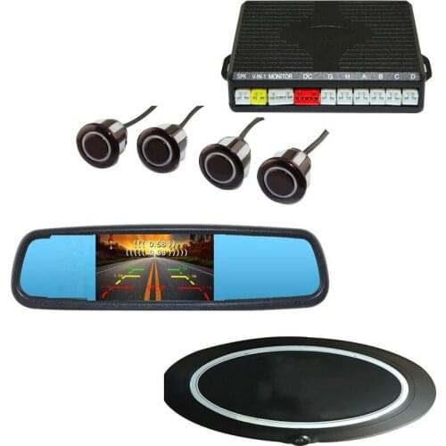 4.3 Lcd Mirror Car Rear Parking Sensor 4 Sensor Reversing Radar Detector Parking Assistance Alarm System For Ford Ranger Pickup