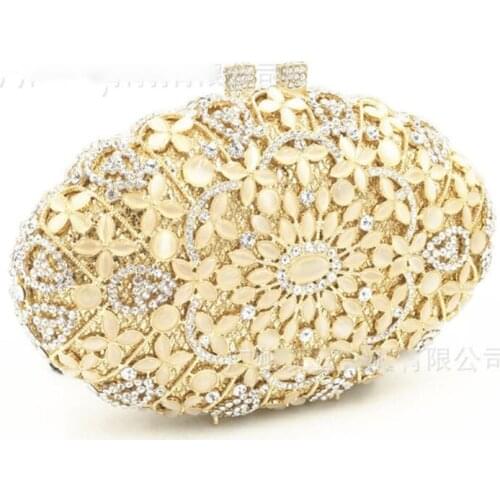 Gold full diamond Rhinestones wallet Women Shoulder Handbags Small Wedding Clutch Phone Key Purse Bag Evening crystal Party Bag