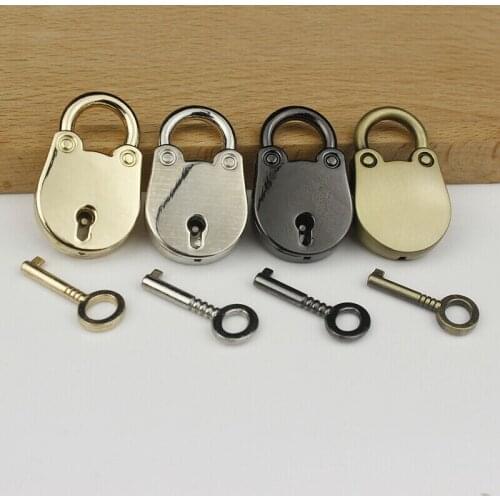 1Pcs Cat Shape Metal Mini Padlock Small Luggage Box Key Lock with Key Bag Suitcase Decor Accessories 4 colors available