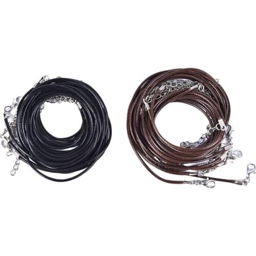10PCS 1.5mm Adjustable Black Leather Cord Rope For DIY Necklace Bracelet Making