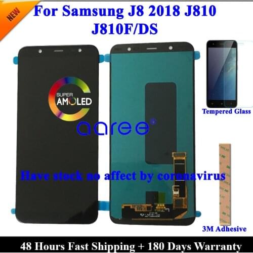 100% AMOLED OLED LCD Screen For Samsung J8 2018 LCD J810 LCD For Samsung J8 2018 J810 LCD Screen Touch Digitizer Assembly