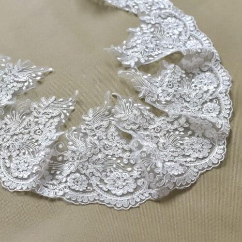 17cm 2meters/lot very beautiful purple and rose red polyester embroidery lace trimming handmade decoration fabric X958