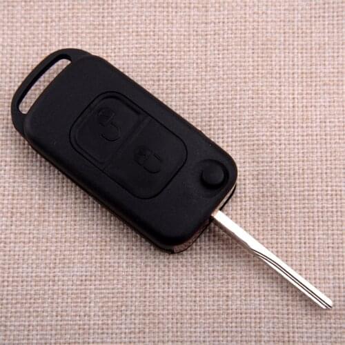 2 Button Flip Remote Key Shell Blade Fob Case Fit for Mercedes Benz A C E W168 W202 W203 W210 W461 Car Styling