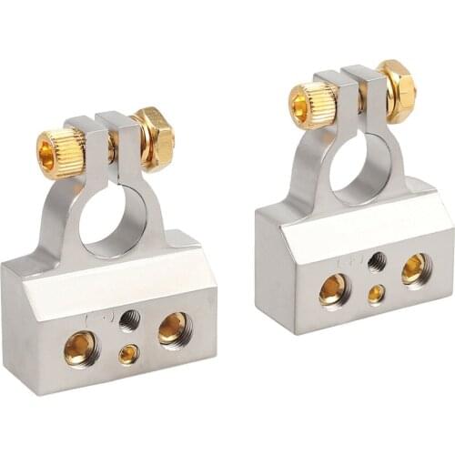 2pcs Car Battery Terminal Connectors Kit Positive Negative Car Battery Post Clamp For Car Auto Caravan Marine