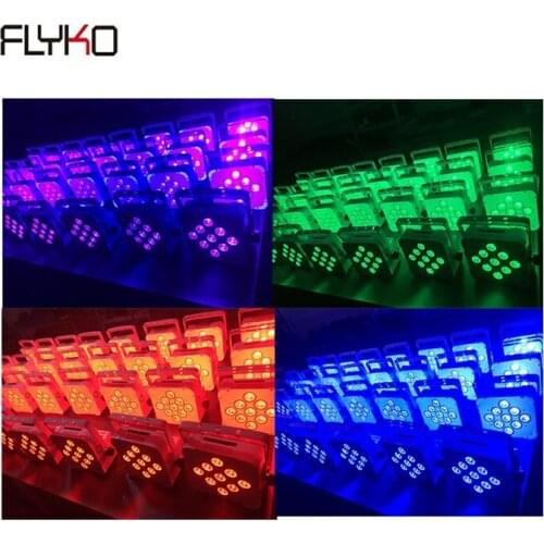 4pcs/lot 9x18w 6in1 led par light Rgbwa+uv battery power wireless dmx