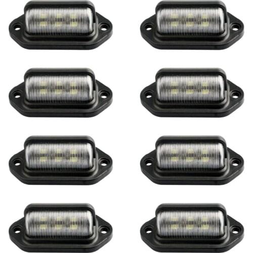 6 LED License Plate Light Side Lights Waterproof Durable Easy To Install 8pcs/set 6 LEDs For Truck SUV Trailer
